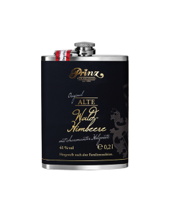 Edelstahl-Flachmann (ca. 200 ml) mit Alter Wald-Himbeere 41 % vol
