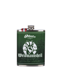 Edelstahl-Flachmann „Weidmannsheil“ (ca. 200ml) mit Williams-Birnen Schnaps 40 % vol
