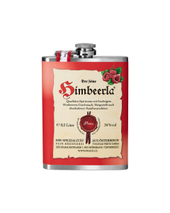 Edelstahl-Flachmann (ca. 200 ml) mit Himbeerla 34 % vol