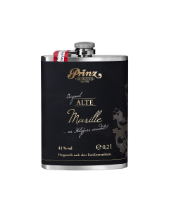 Edelstahl-Flachmann (ca. 200 ml) mit Alter Marille 41 % vol