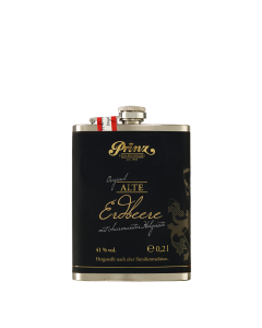 Edelstahl-Flachmann (ca. 200 ml) mit Alter Erdbeere 41 % vol