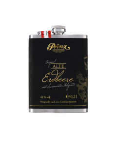 Edelstahl-Flachmann (ca. 200 ml) mit Alter Erdbeere 41 % vol