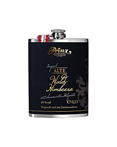 Edelstahl-Flachmann (ca. 200 ml) mit Alter Wald-Himbeere 41 % vol
