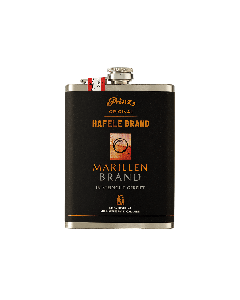Edelstahl-Flachmann (ca. 200 ml) mit Hafele Marillen Brand 43 % vol