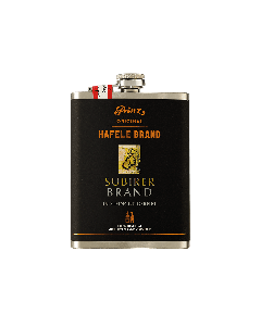 Edelstahl-Flachmann (ca. 200 ml) mit Hafele Subirer Brand 43 % vol