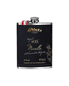 Edelstahl-Flachmann (ca. 200 ml) mit Alter Marille 41 % vol