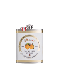Edelstahl-Flachmann (ca. 200 ml) mit Marillen Schnaps 40 % vol