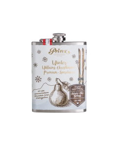 Edelstahl-Flachmann (ca. 200 ml) mit Winter Williams-Christbirne 34 % vol