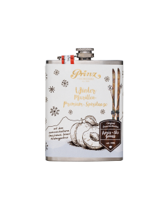 Edelstahl-Flachmann (ca. 200 ml) mit Winter Marille 34 % vol