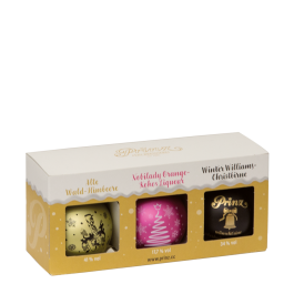3er Box Weihnachtskugeln, gefüllt mit Schnaps & Likör