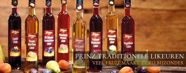 Prinz traditionele vruchten likeuren, veel fruit maakt ze zo bijzonder