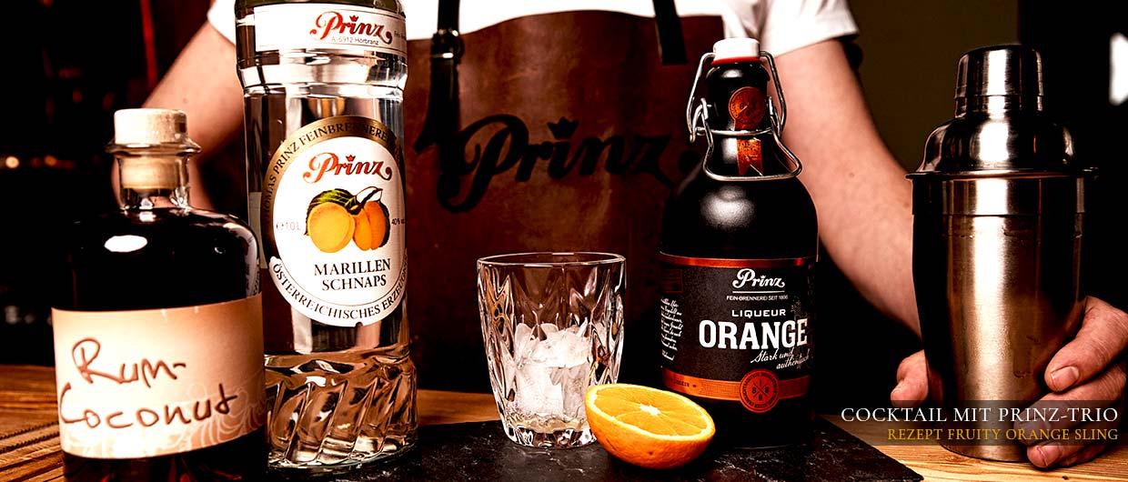 Cocktail mit Prinz-Trio - Rezept Fruity Orange Sling
