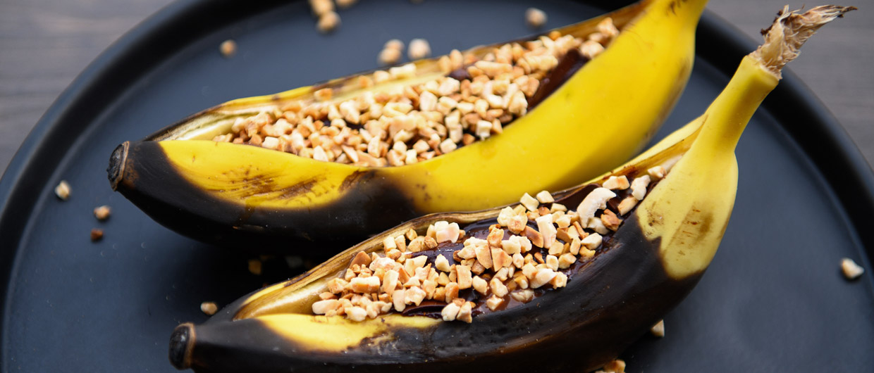Lekker Grillen met Prinz  Recept-Idee angeschooten Bananen